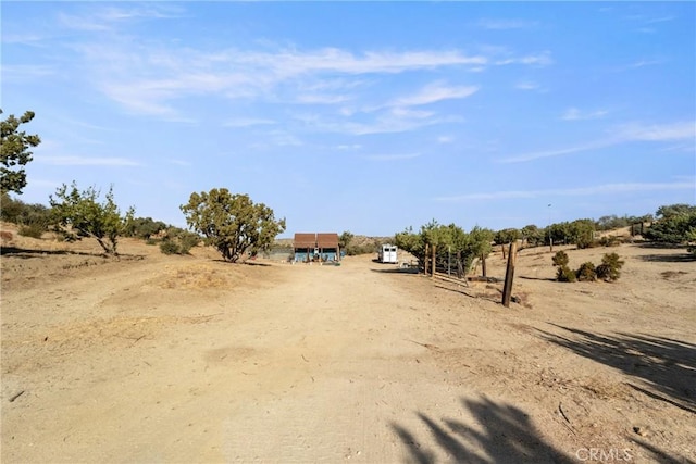 view of street with a rural view