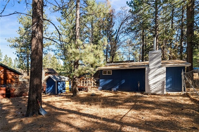 garage with a storage unit