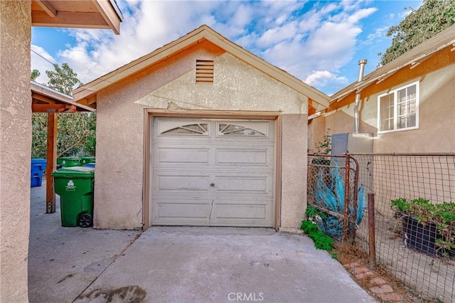 view of garage