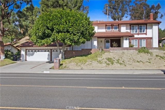 view of front of house with a garage