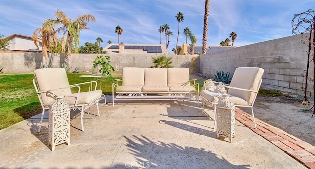 view of patio / terrace featuring an outdoor living space