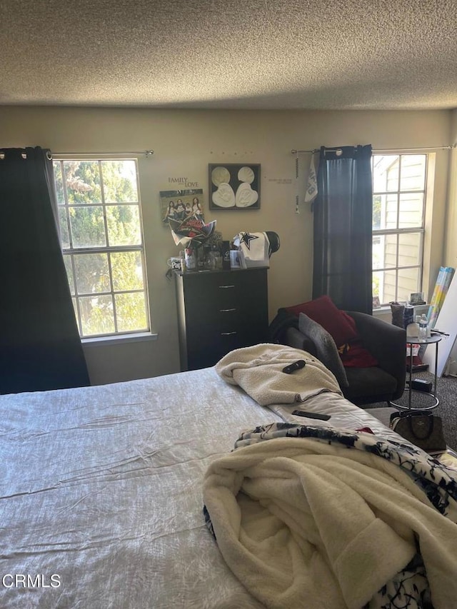 bedroom with a textured ceiling