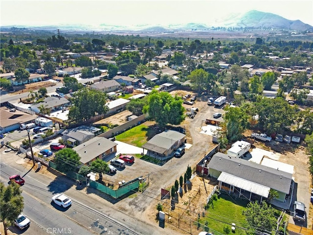 aerial view with a mountain view