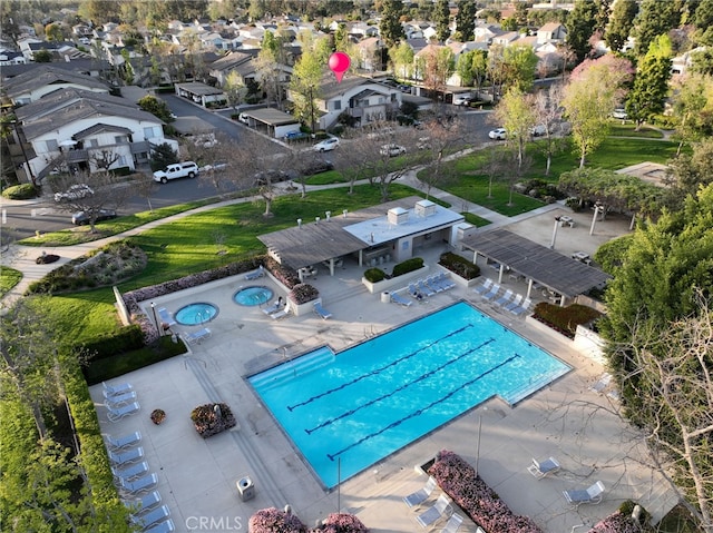 drone / aerial view featuring a residential view