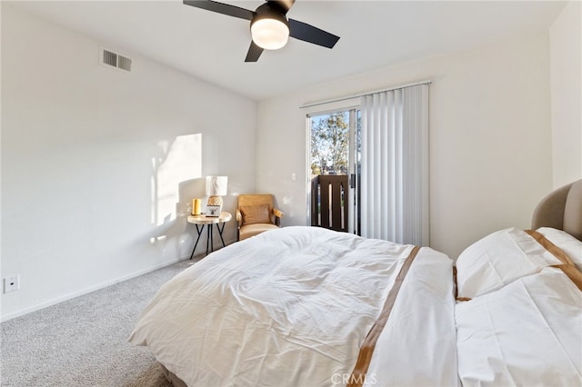 81 Smokestone Unit 12, Irvine, CA 92614 - carpeted bedroom with access to exterior, ceiling fan, and baseboards