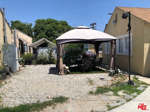 view of yard with a gazebo