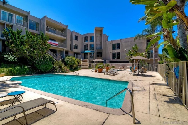 view of pool with a patio