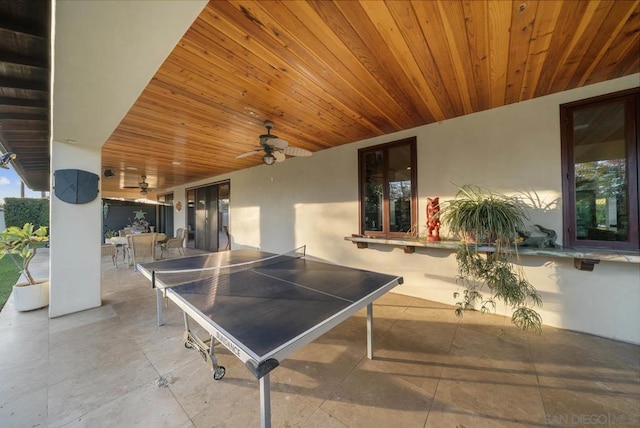 view of patio with ceiling fan