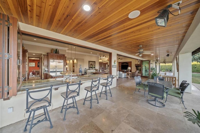 view of patio / terrace with ceiling fan