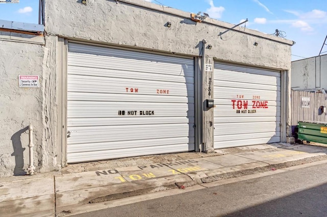 view of garage