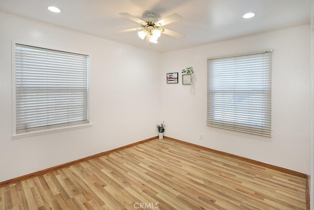 8121 San Mateo Cir, Buena Park, CA 90620 - unfurnished room with ceiling fan and light hardwood / wood-style floors