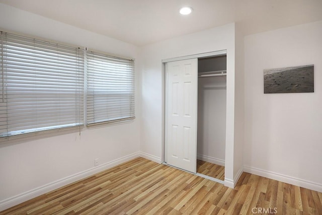 8121 San Mateo Cir, Buena Park, CA 90620 - unfurnished bedroom featuring light hardwood / wood-style floors and a closet