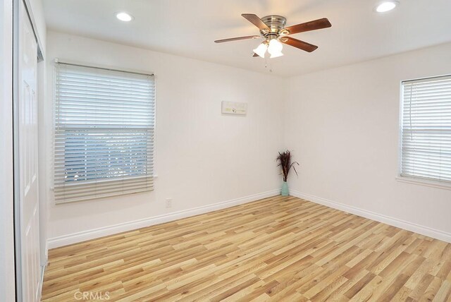 8121 San Mateo Cir, Buena Park, CA 90620 - spare room with ceiling fan and light hardwood / wood-style floors