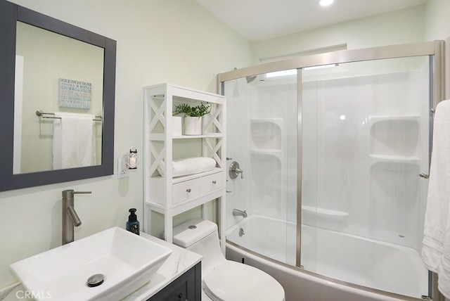 8121 San Mateo Cir, Buena Park, CA 90620 - full bathroom featuring vanity, toilet, and shower / bath combination with glass door