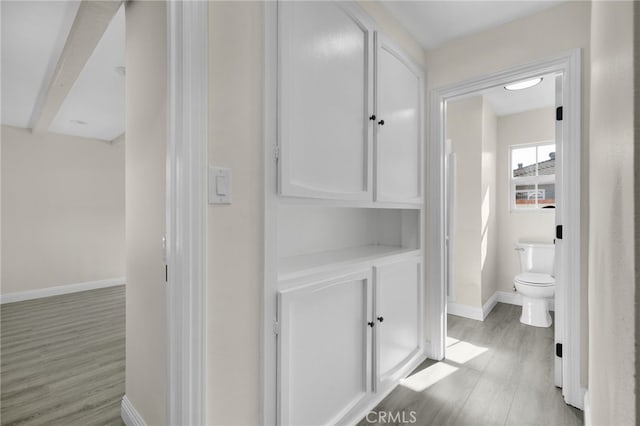 bathroom featuring hardwood / wood-style flooring and toilet