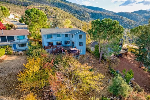 aerial view featuring a mountain view