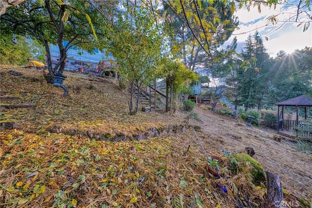 view of yard with a gazebo