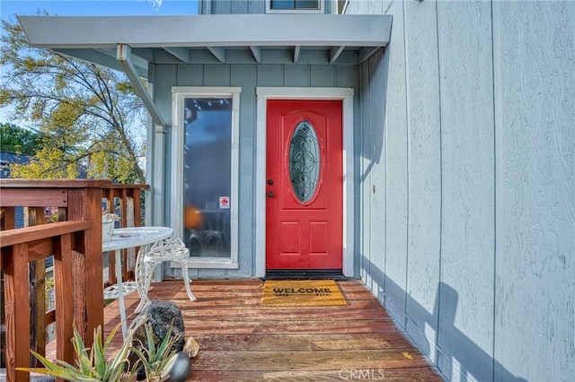 view of doorway to property