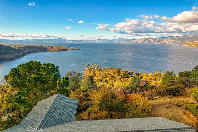 view of water feature with a mountain view