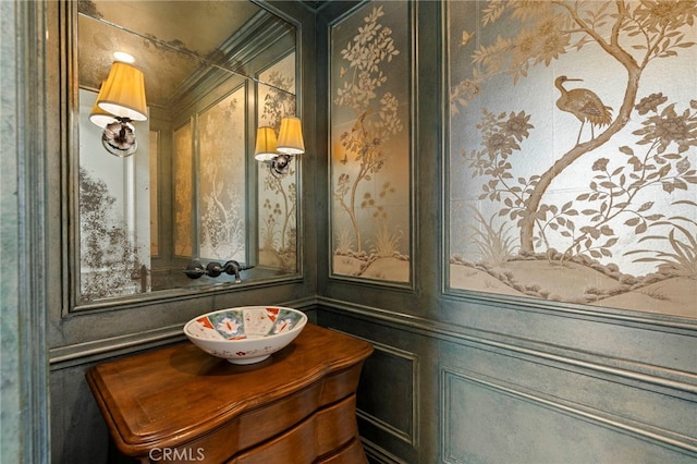 room details with vanity and ornamental molding