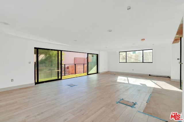 unfurnished room with light hardwood / wood-style flooring and plenty of natural light