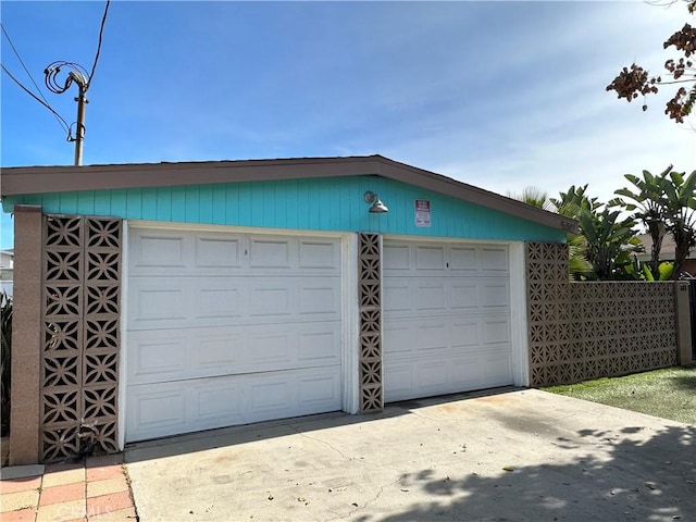 view of garage