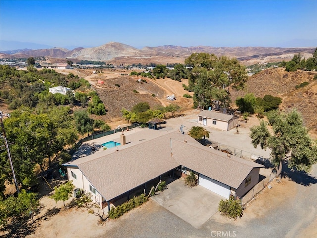 aerial view featuring a mountain view