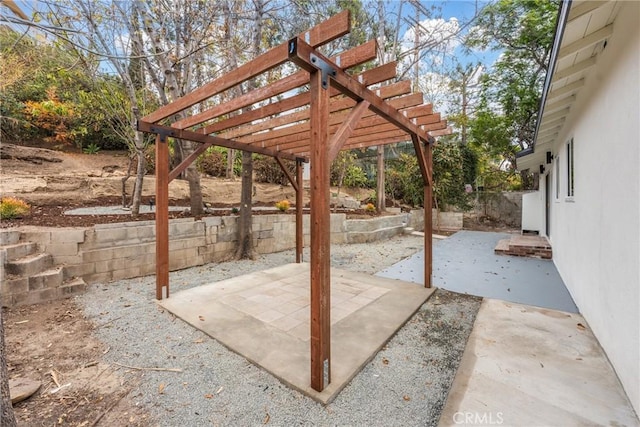 view of patio with a pergola