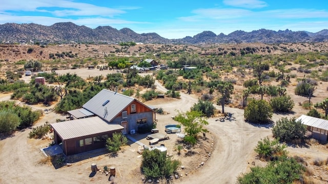 aerial view with a mountain view