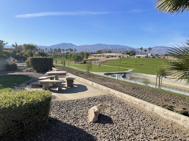 view of property's community with a mountain view