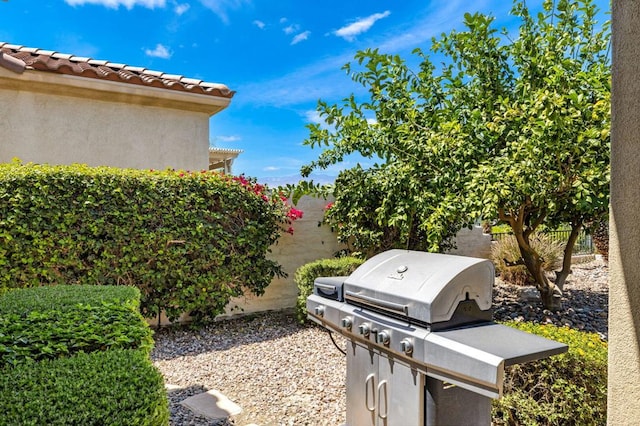 view of patio / terrace with a grill