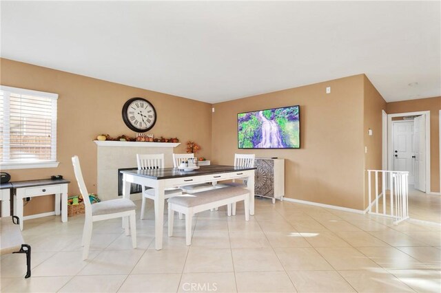 view of tiled dining space