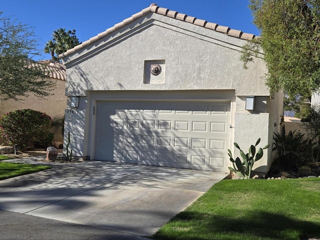 view of side of home featuring a garage