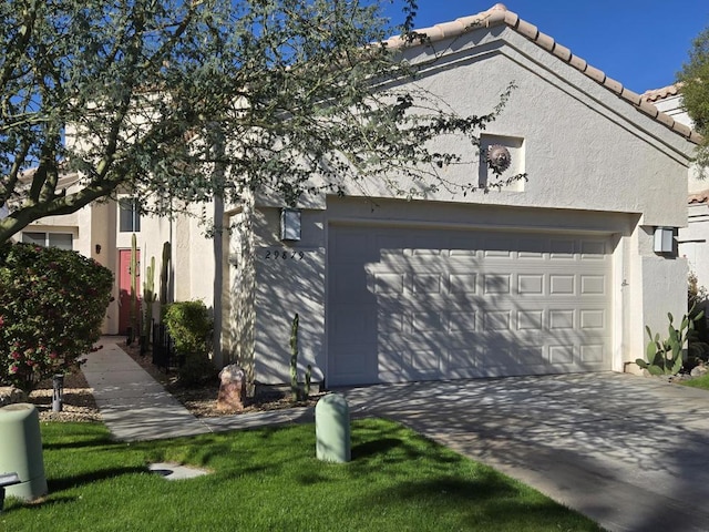 view of side of property featuring a garage