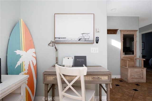 office area with tile patterned flooring