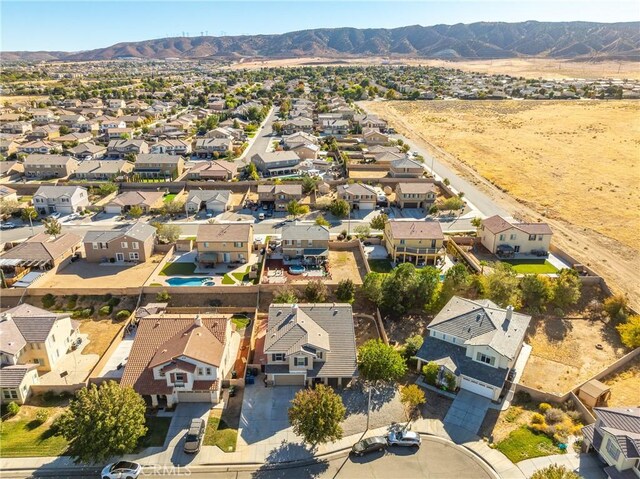 aerial view with a mountain view