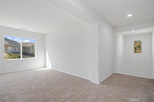 unfurnished room with light carpet and a wealth of natural light