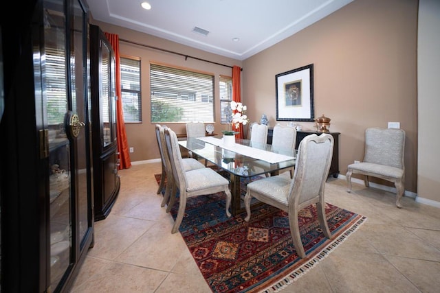 view of tiled dining space