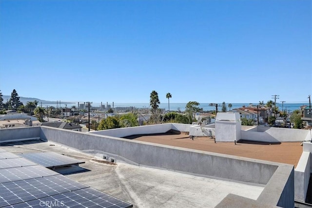 view of patio / terrace with a water view