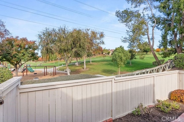 view of yard featuring a playground