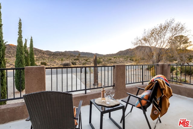 balcony with a mountain view