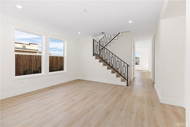 empty room featuring light hardwood / wood-style floors