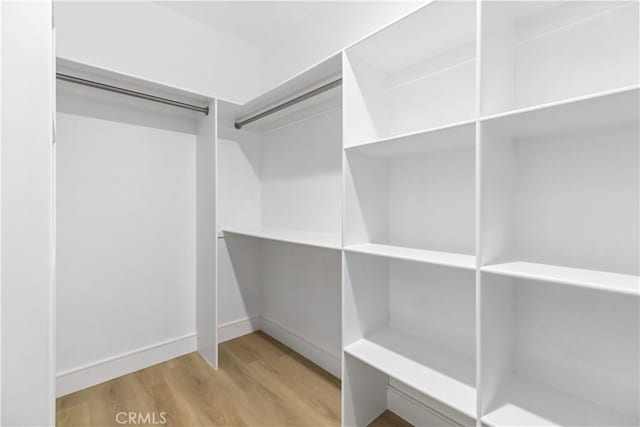 spacious closet featuring light wood-type flooring