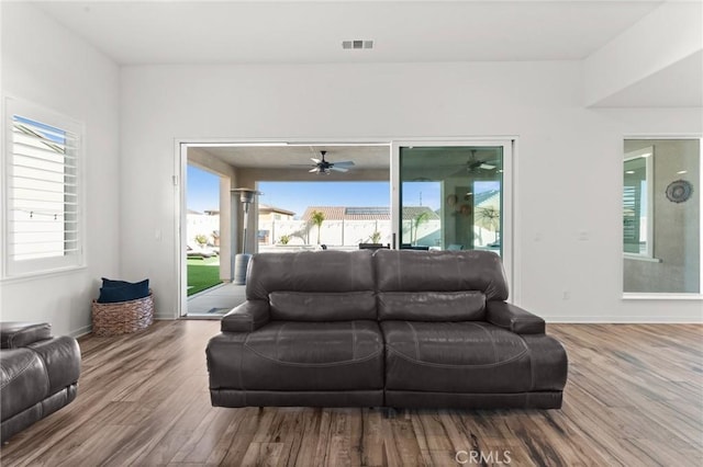 living room featuring hardwood / wood-style flooring