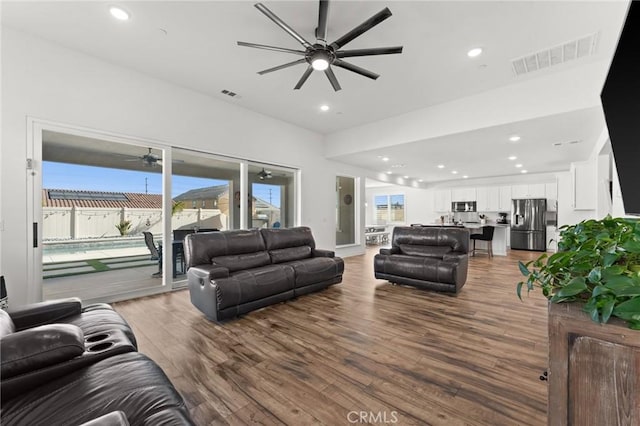 living room featuring hardwood / wood-style floors