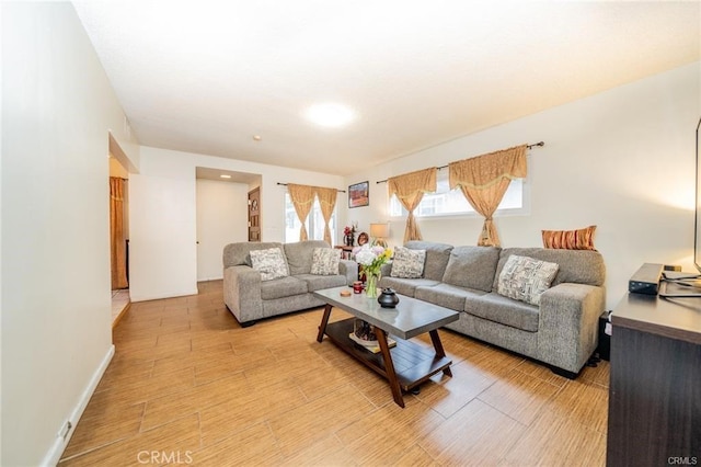 living room featuring light hardwood / wood-style flooring