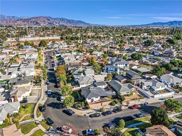 aerial view featuring a mountain view