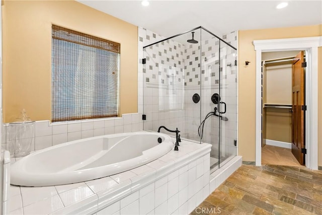 bathroom with plus walk in shower