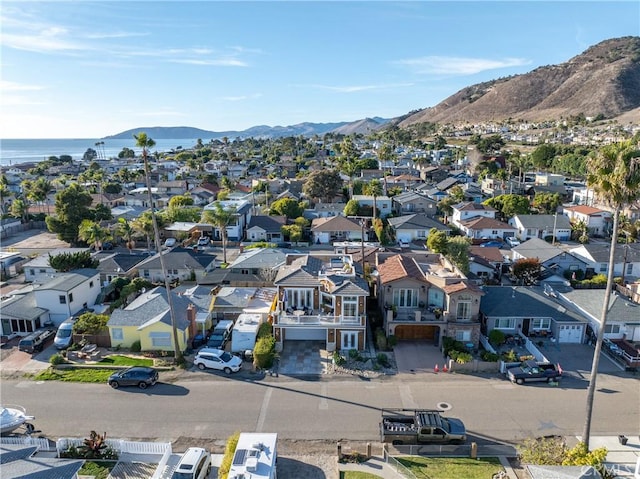 drone / aerial view with a mountain view