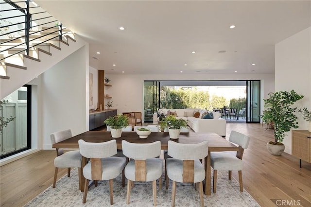 dining room featuring light hardwood / wood-style flooring